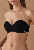 1700 Lotus Push Up Straplez Sütyen - Siyah