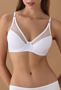 1900 Dekolte Tül Push Up Sütyen - Beyaz