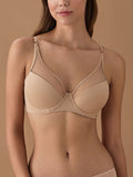 1900 Dekolte Tül Push Up Sütyen - Ten
