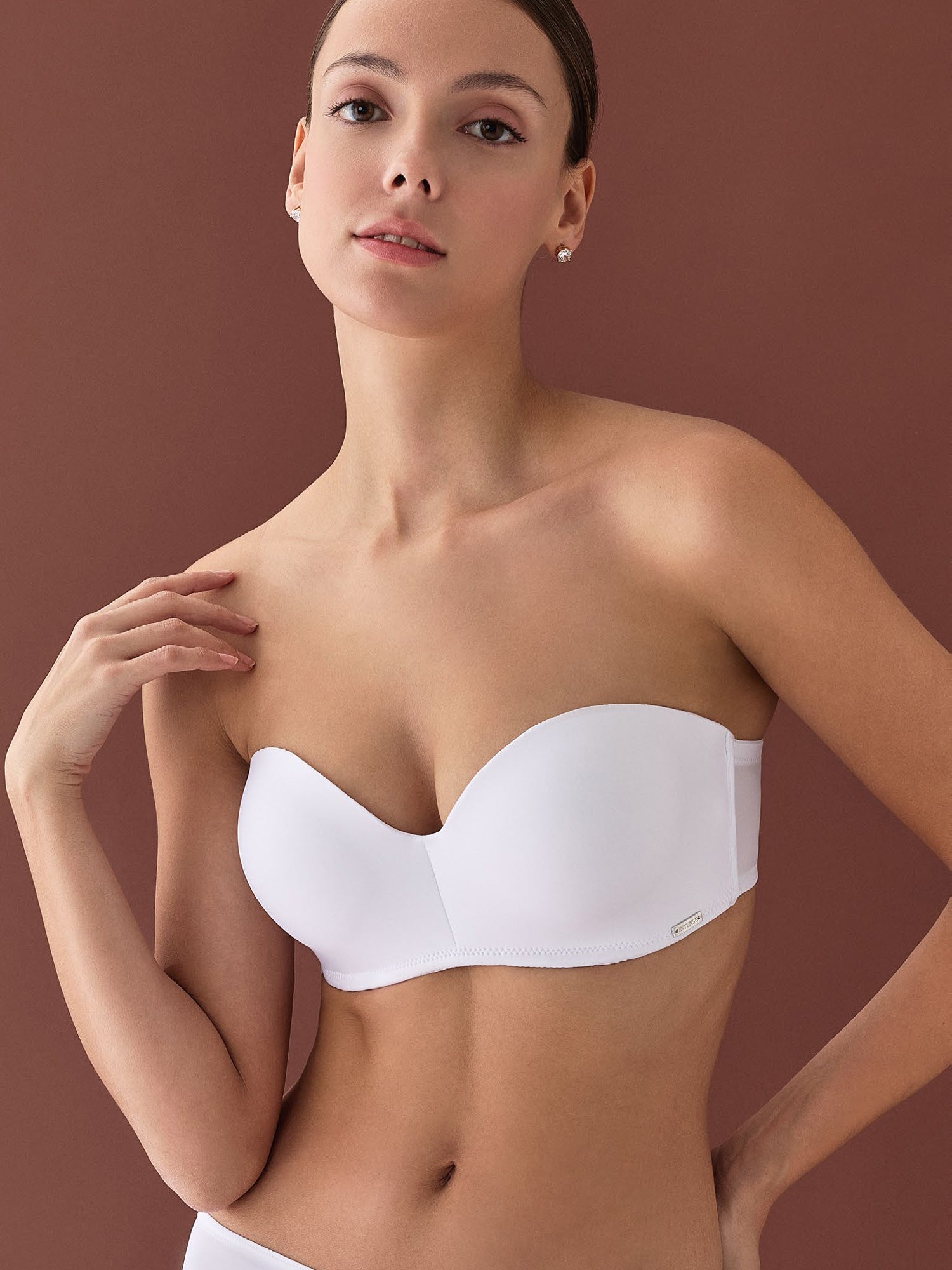 1700 Lotus Push Up Straplez Sütyen - Beyaz