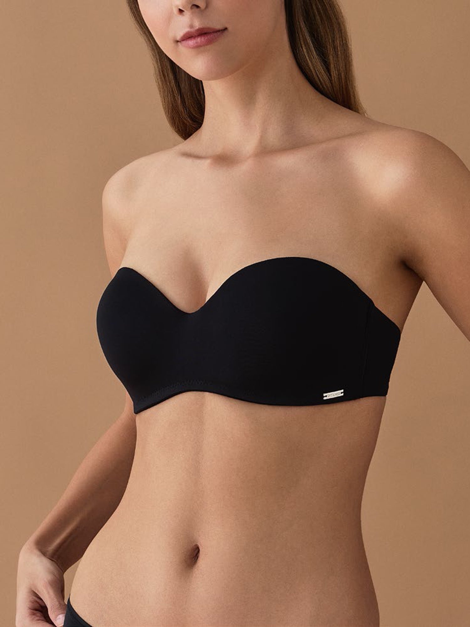 1700 Lotus Push Up Straplez Sütyen - Siyah