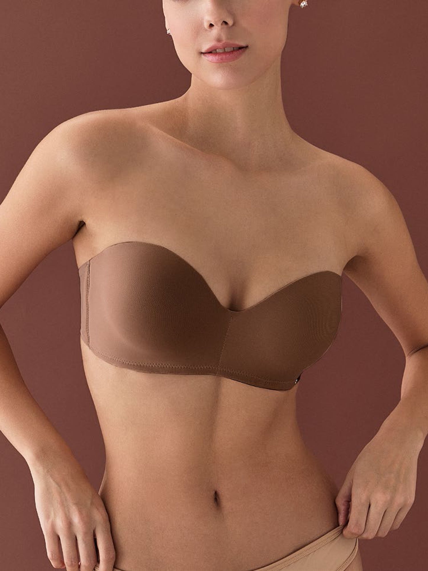 1600 Lotus Straples Sütyen - Caramel