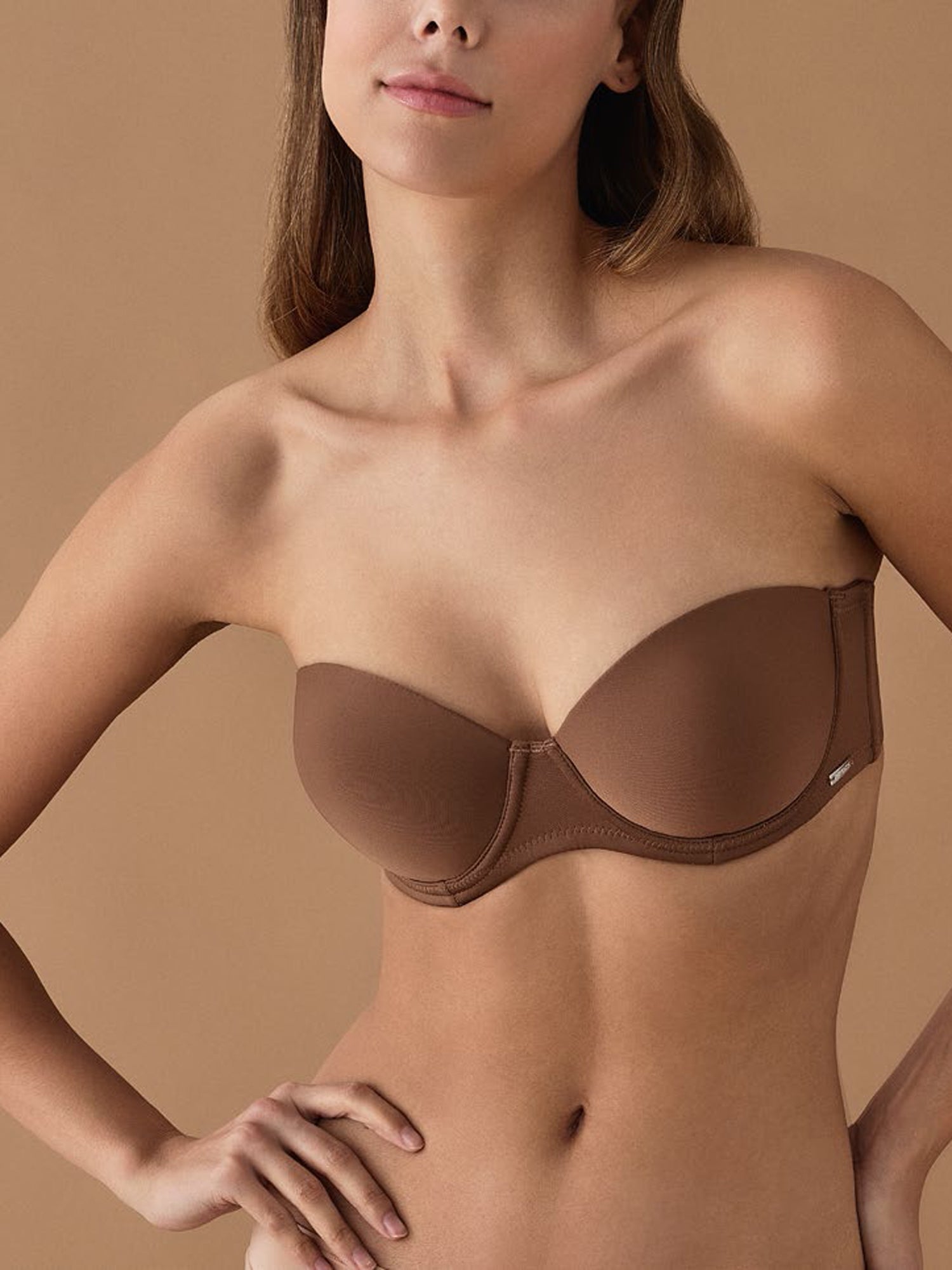 1300 Straples Push Up Sütyen - Caramel